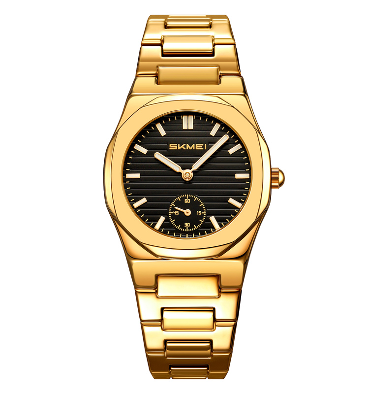 Чоловічий наручний годинник Skmei 2681GDBK Gold-Black у класичному золотисто-чорному дизайні