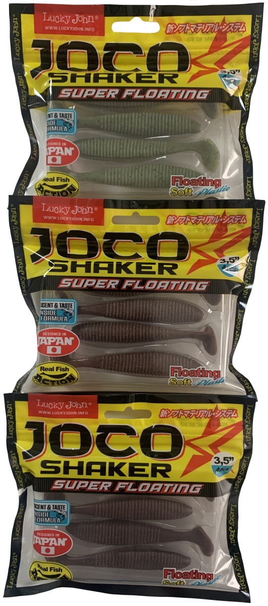 Набір Віброхвіст Lucky John Pro Joco Shaker 3.5" 3x4 шт. (S302-F01-F02-F07)