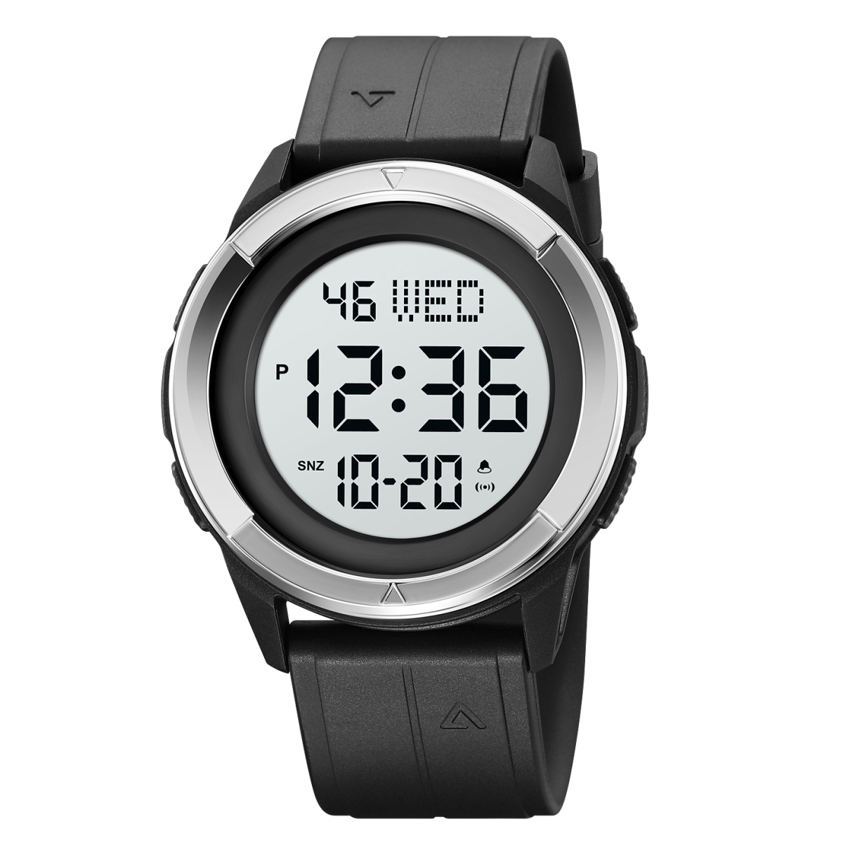 Чоловічий спортивний годинник Skmei 2047BKWT Black-Silver з підсвічуванням та таймером - Зображення 2