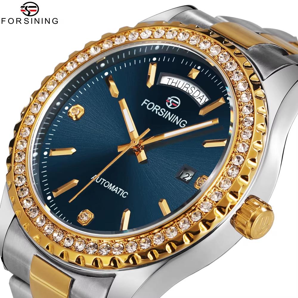 Forsining 6919 Silver-Gold-Blue Steel - Зображення 3