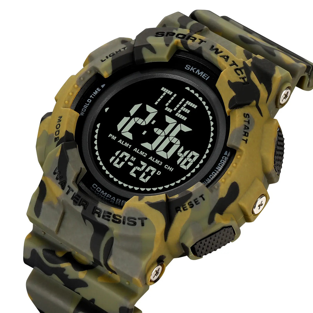 Skmei 2077AGCM Army Green Camo+Compass STOPPED - Зображення 3
