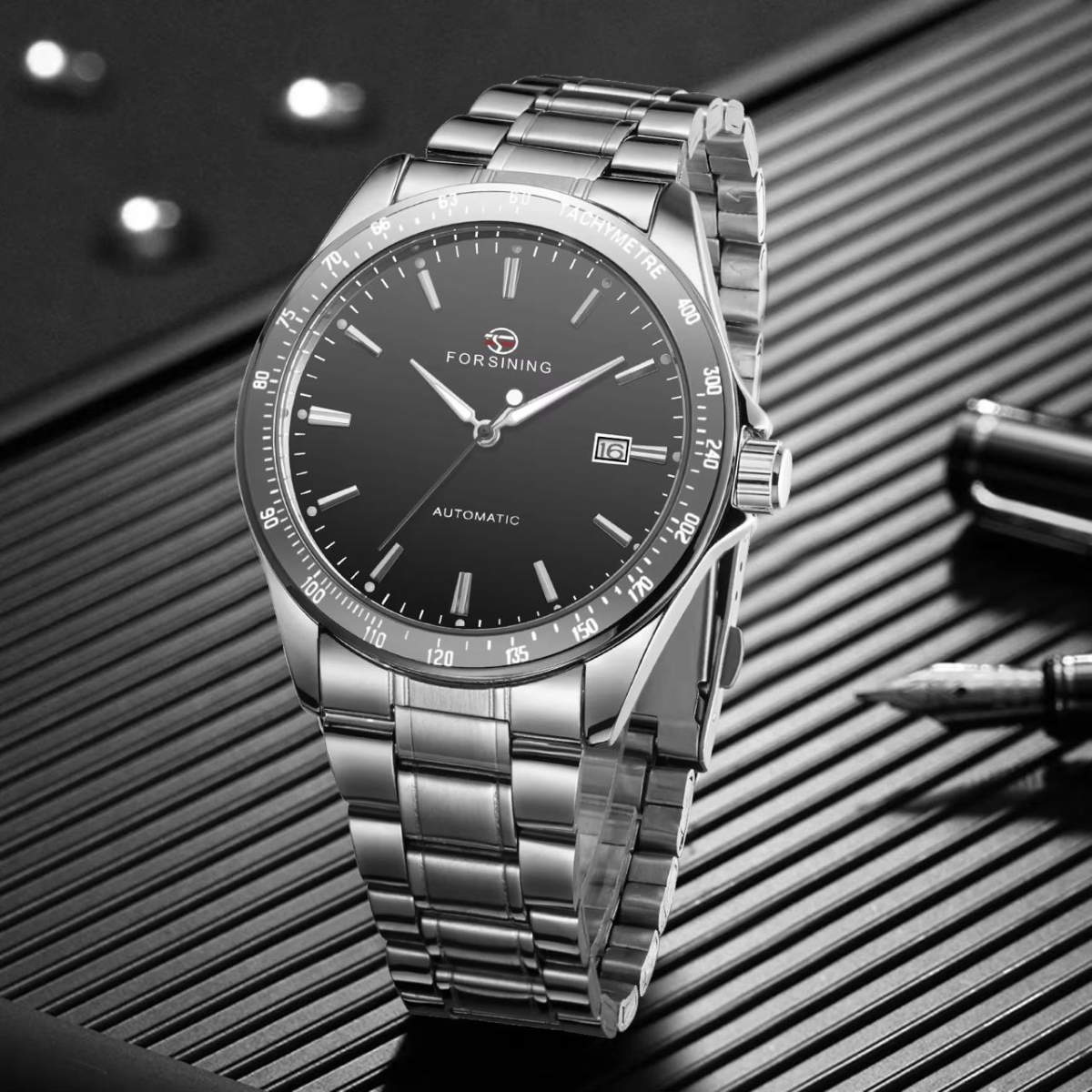 Forsining 8294 Silver-Black Steel - Зображення 3