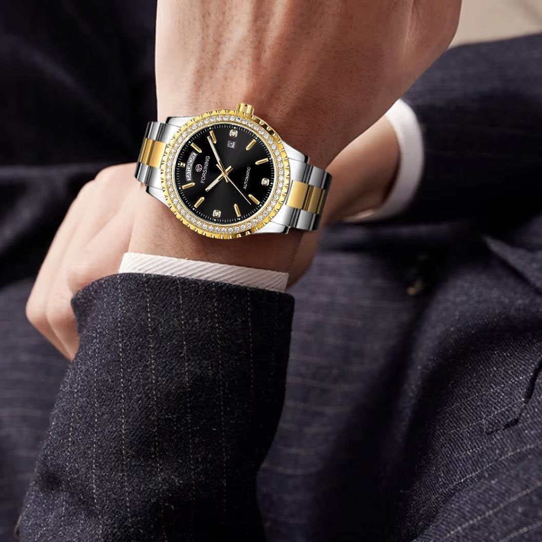 Forsining 6919 Silver-Gold-Black Steel - Зображення 5